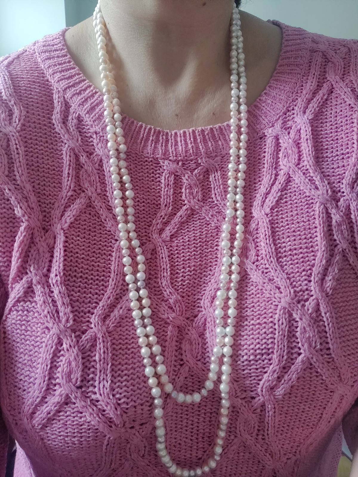 Genuine Freshwater Cultured Pearls Ultra Long Knotted Necklace 180 cm
