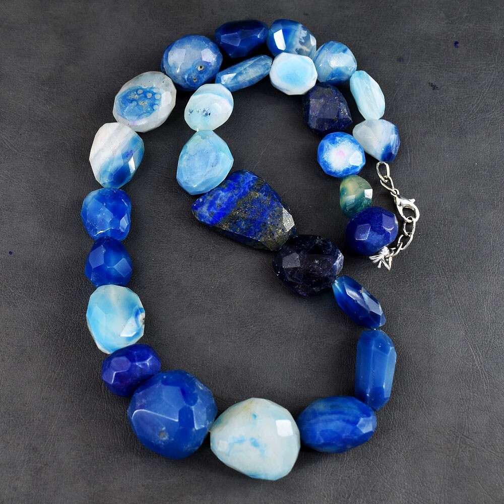 19 Inches Awesome Massive Agate 650. Cts Beaded Amazing Cut Necklace VK 40 E681