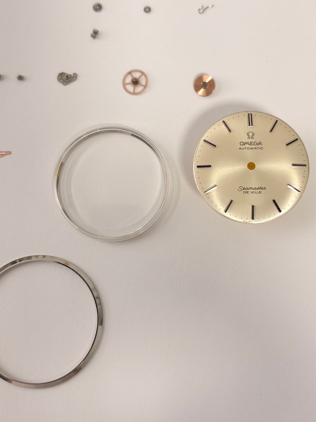 Omega Cal 552 Watch Parts Movement Case 165.020 Dial Fork Wheel Spring Bridge 3