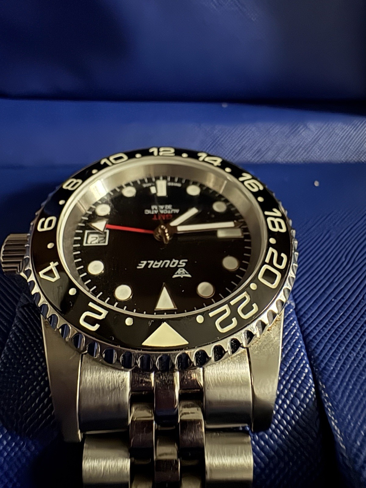 Squale GMT 1545 300 meter Swiss Automatic GMT watch with Luminous Ceramic Bezel