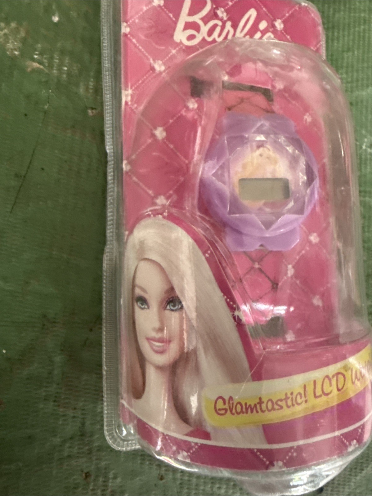 Barbie LED Digital Hot Pink Diamond Pattern Band Adjustable Band Wrist Watch-New