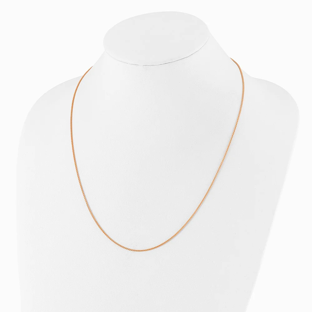 Sterling Silver Adjustable Rose Gold-Plated 1.3mm Spiga Chain Necklace 22″-30″