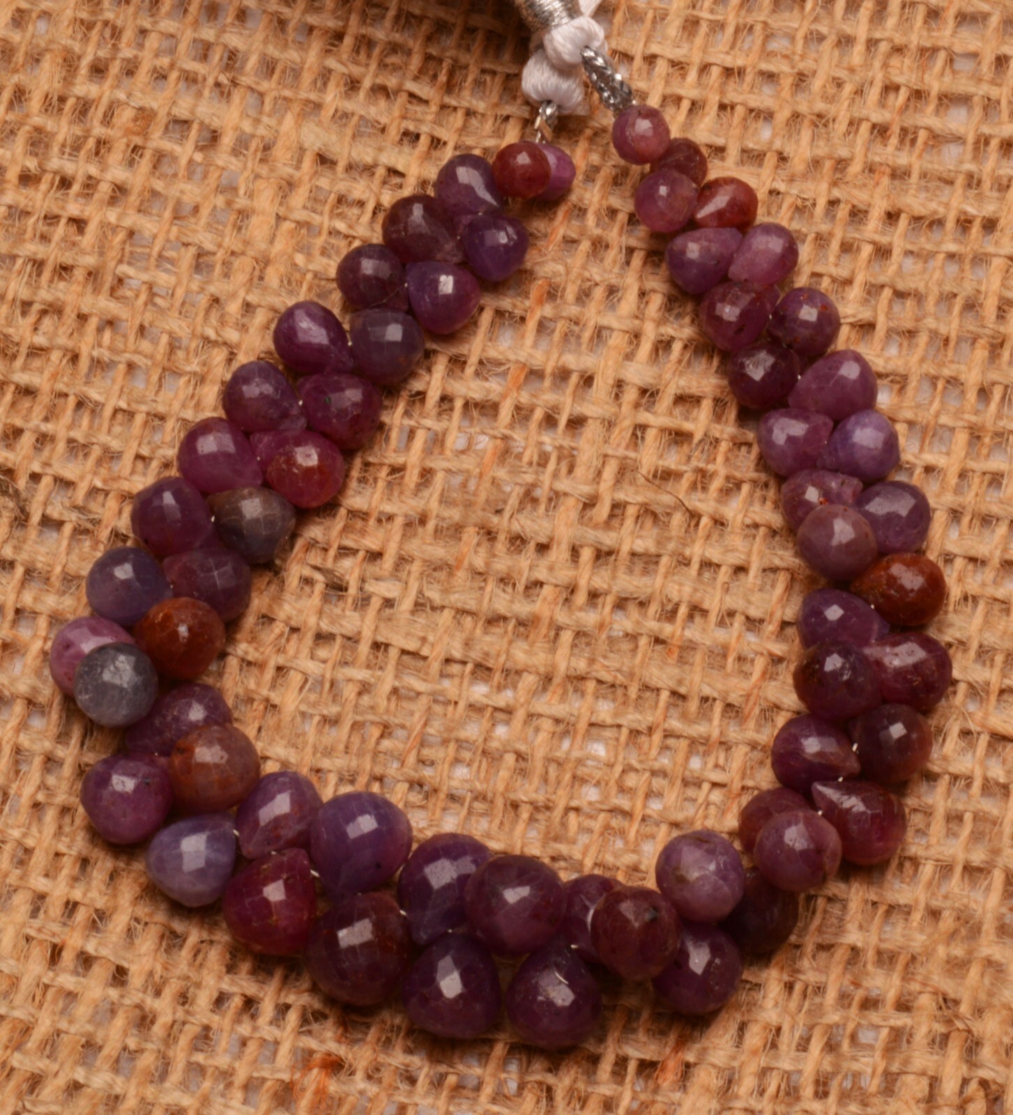 Natural Gem Myanmar Ruby Drop Cut Briolette 7×5 to 9×7 mm Size Jewelry Beads 8″