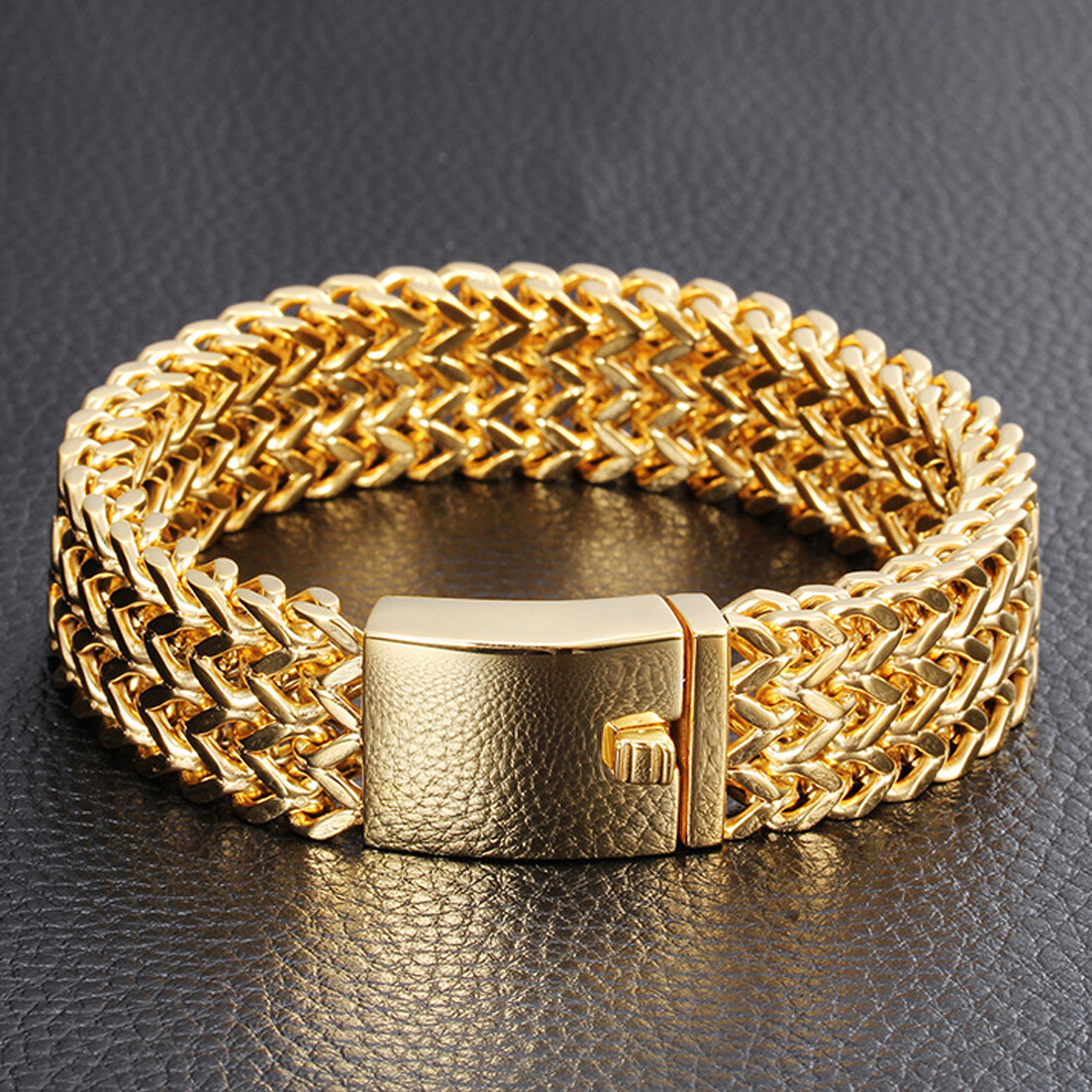 12/18/30mm Fashion Stainless Steel Franco Link Curb Chain Bracelet for Men Women