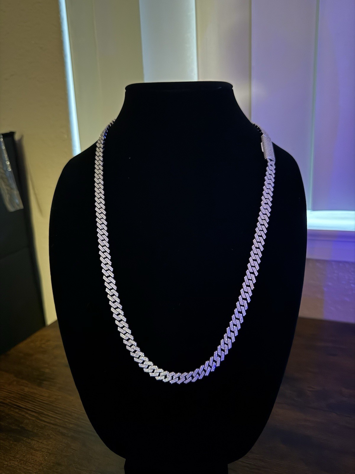✅24-inch moissanite monaco chain sterling silver 925 15.14ctw-8mm-71 grams