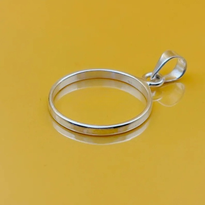 925 Sterling Silver 8mm Round Open Bezel Pendant Blank Handmade Jewelry Making