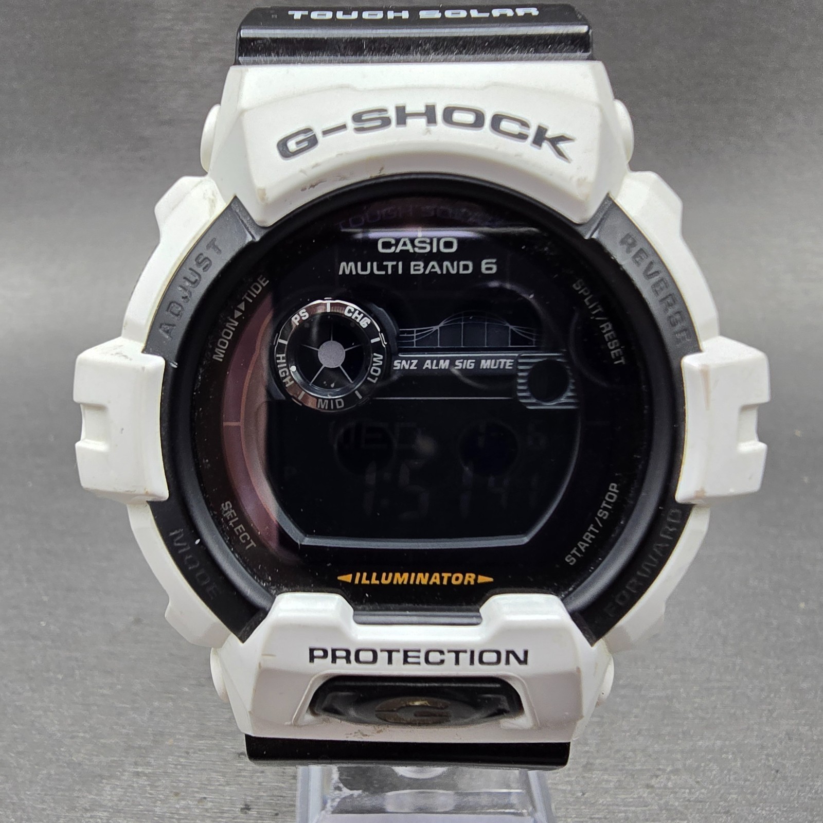 Casio G-Shock GWX-8900B Watch Men 53mm White Black Alarm Chronograph Solar Runs
