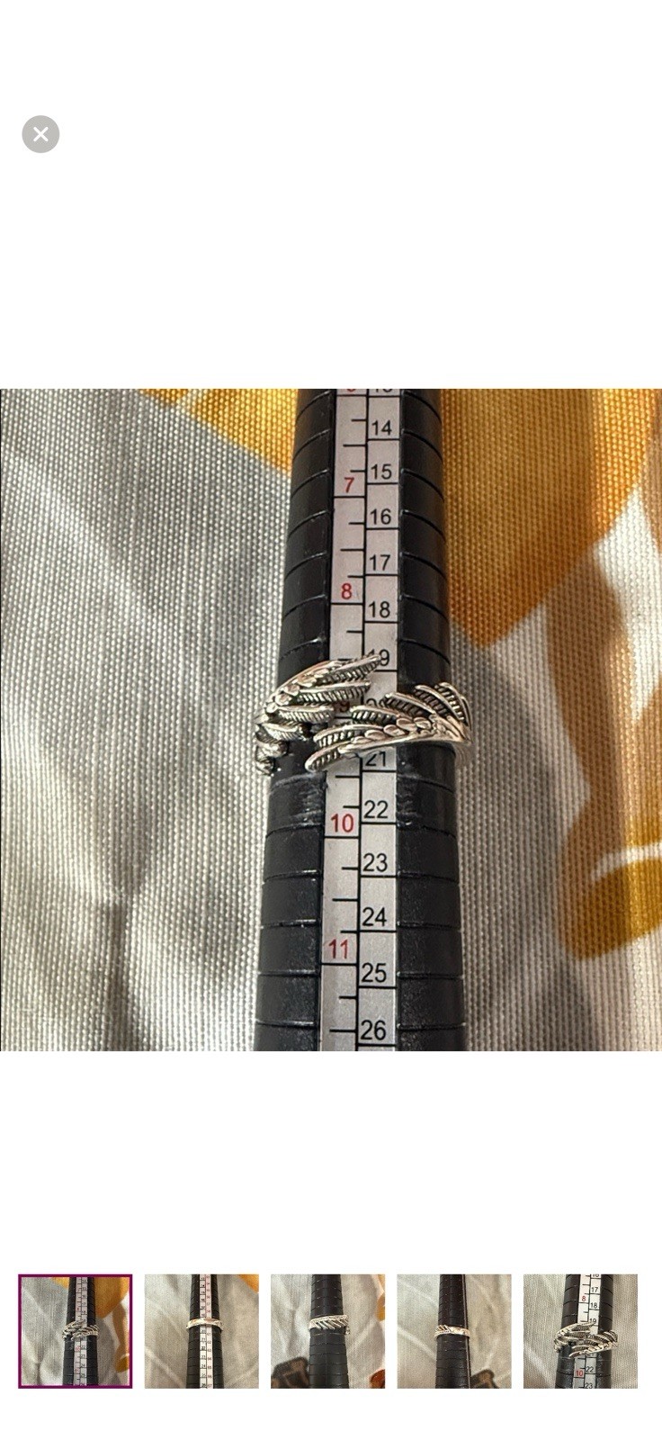 .925 STERLING SILVER FEATHER DESIGN BYPASS RING SIZE 9 – Comes With Box! #264