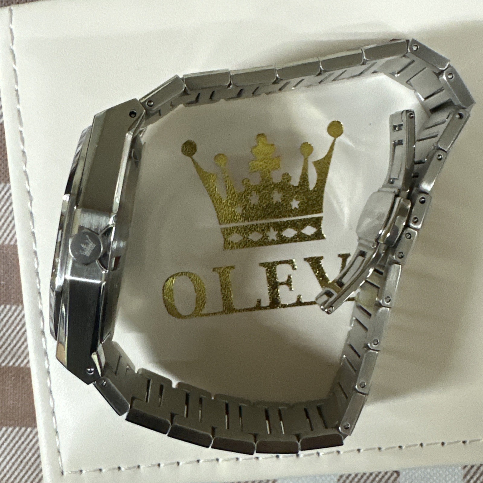 Olevs Skeleton Men’s Watch, Automatic Mechanical, Stainless Steel, Waterproof