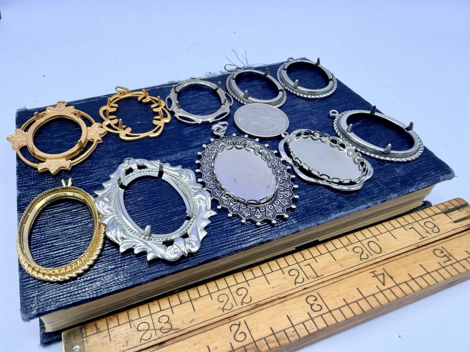 10 Pcs Vintage Pendant Settings Blanks Frames 24x30mm Findings Jewelry Making