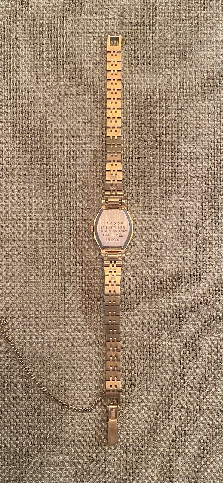 Vintage Ladies Pulsar Quartz Watch with Safety Chain. New Battery Installed