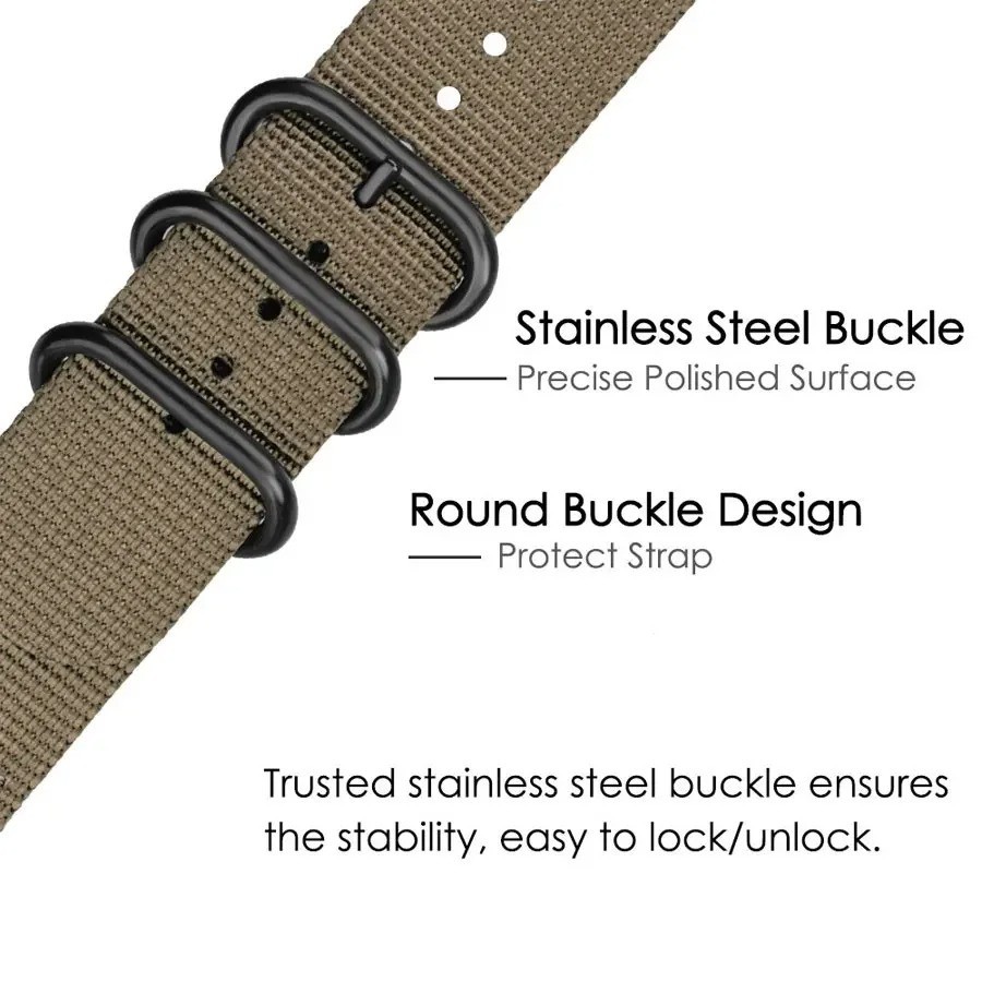 18mm 20mm 22mm 24mm Ballistic Durable Military Nylon Wrist Watch Band Strap