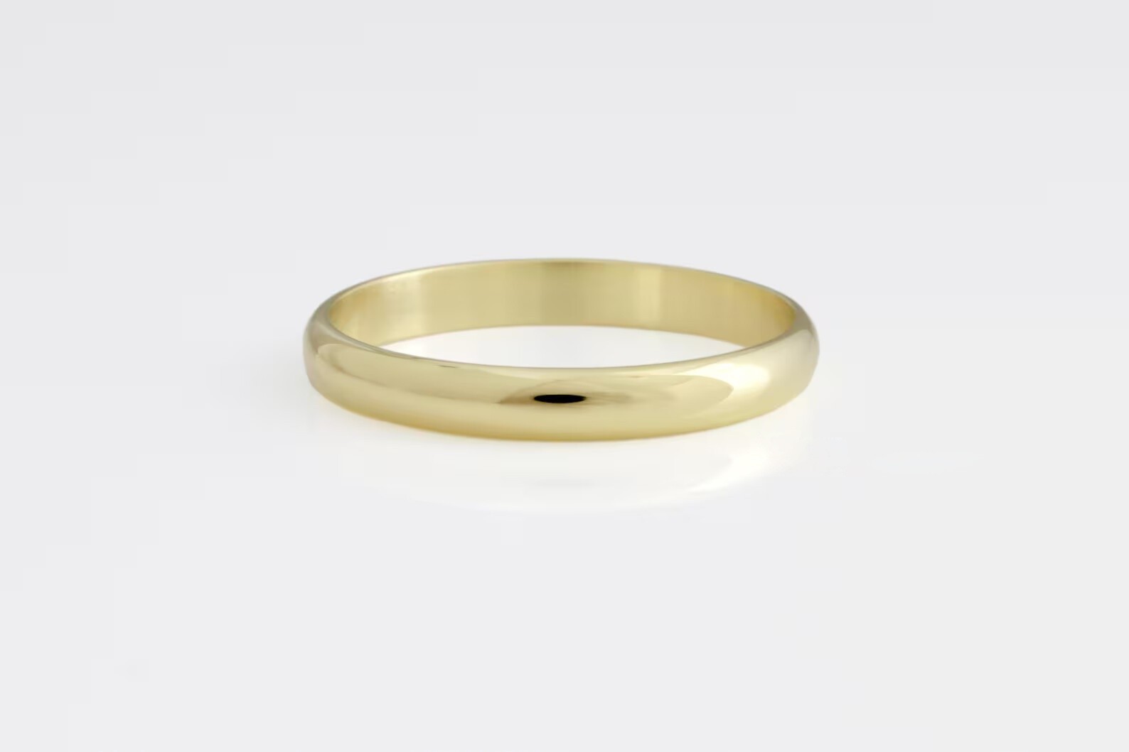Polished Brass Band, Pure Brass Ring, Half Round Unisex Men Women Jewelry Gift