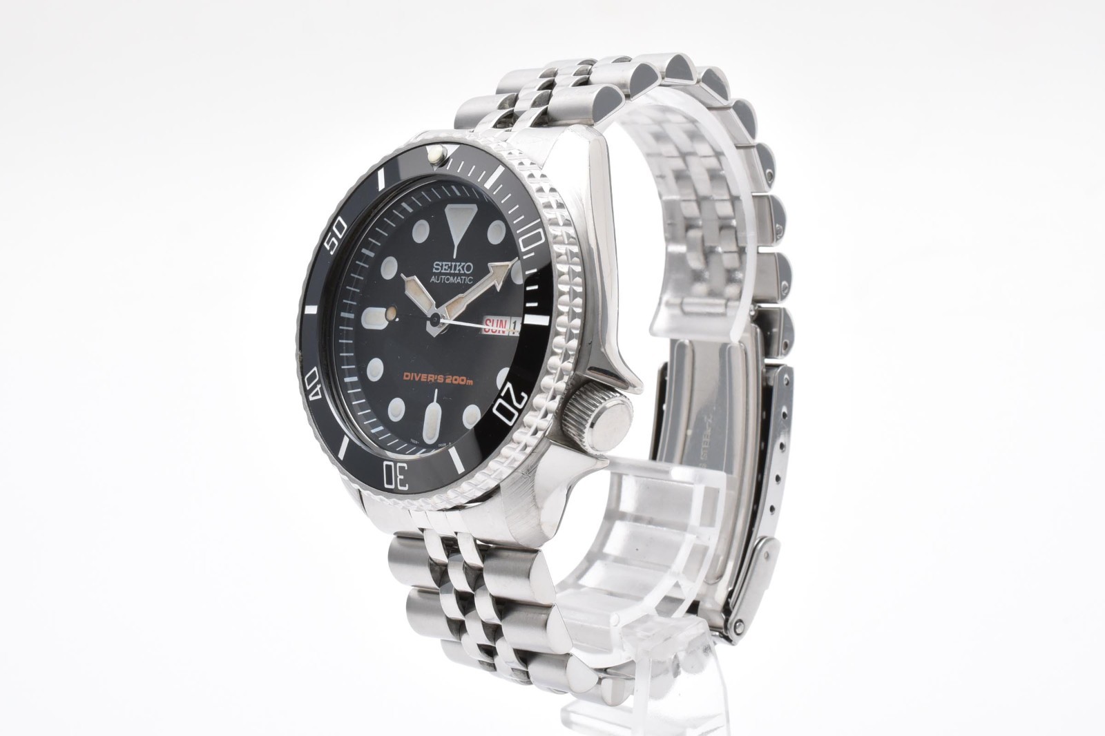 [Exc+5] SEIKO SKX007 7S26-0020 Black Boy Automatic Diver Vintage Men Watch 16.5c