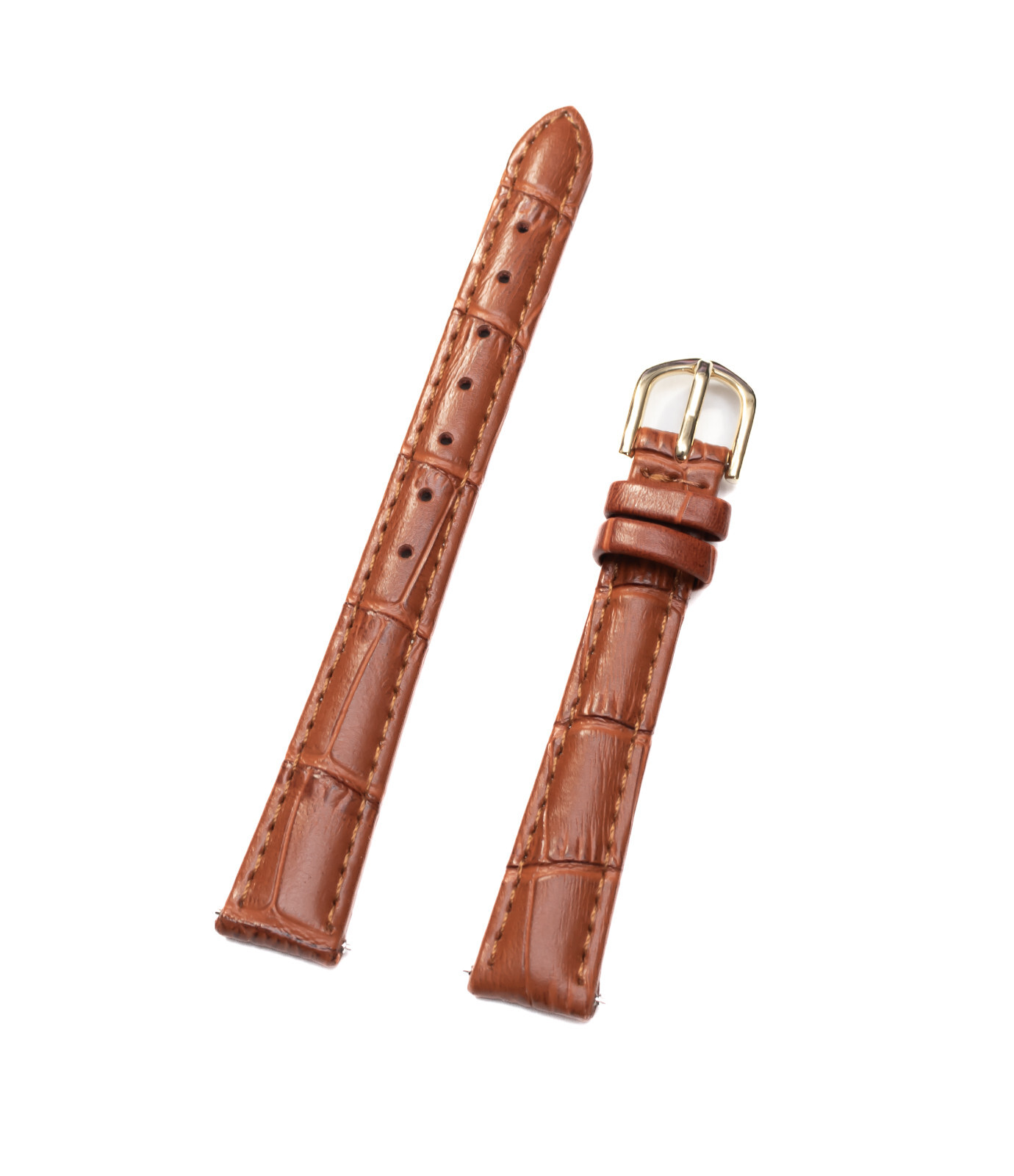 13mm Voguestrap Brown Alligator Grain Padded Dress/Formal Womens Watch Band