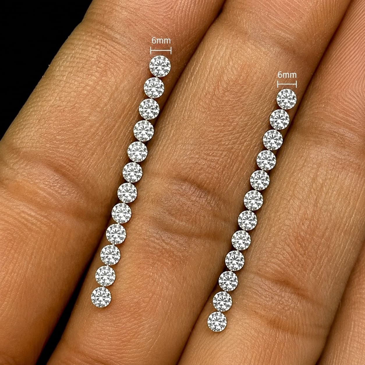 20 Pcs Natural White Diamond 6 MM Round Cut VVS1 D Grade Certified Loose Gems