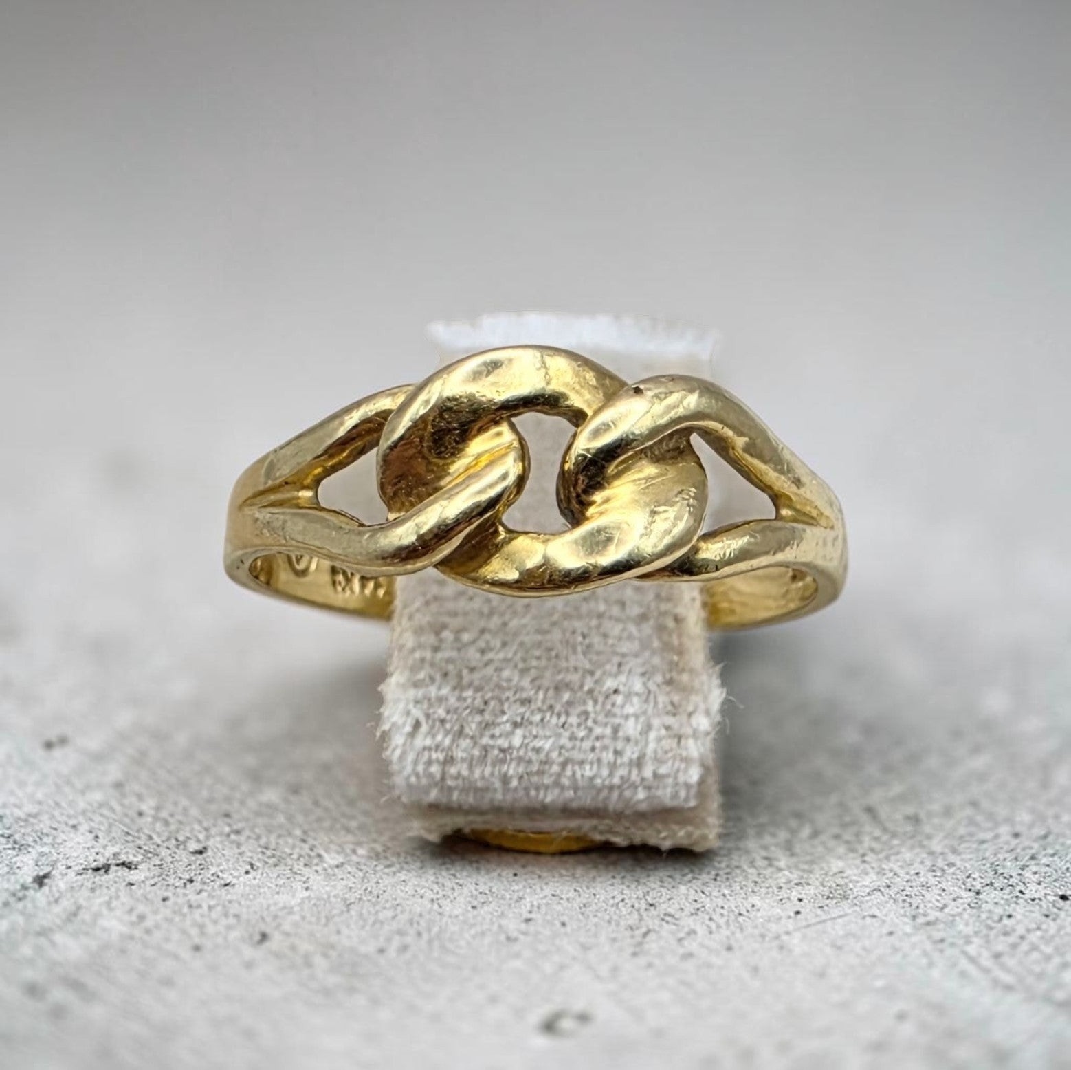 Vintage Italian 14K Gold Love Knot Ring, Chain Link Style Size 5