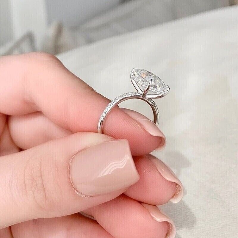 1.90 Ct Radiant Shape Diamond Lab-Created Wedding Ring 925 Sterling Silver