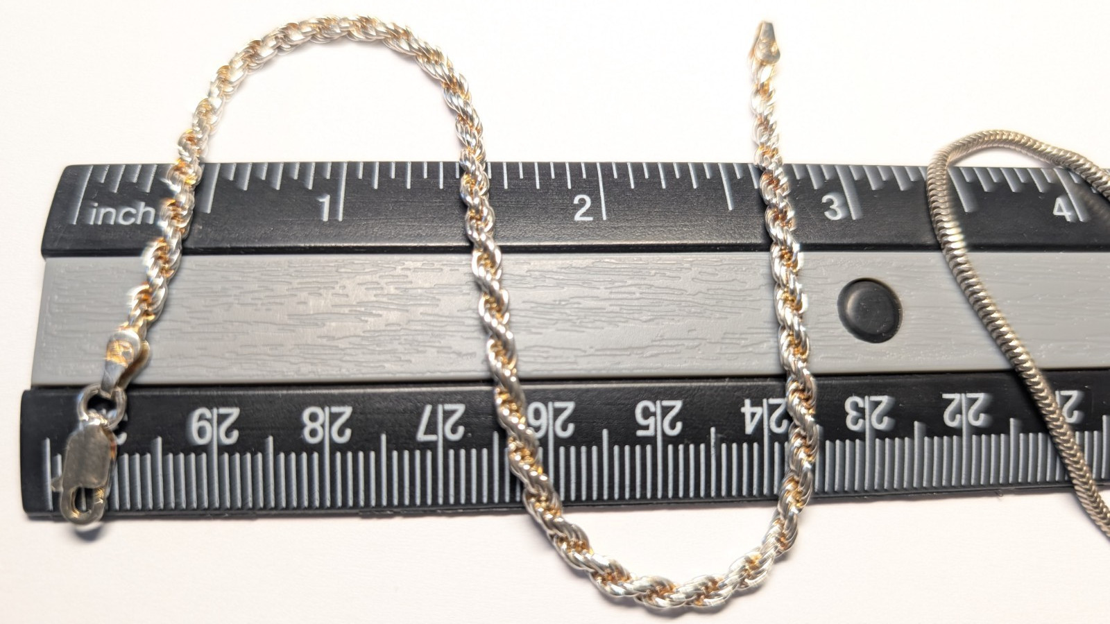 2 LOT STERLING SILVER BRACELETS 8 3/16″ & 7 14/16″ ABOUT 9.0 GRAMS