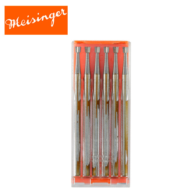 Inverted Cone Meisinger Burs (Pack of 6) FIG-3 / 24, Sizes 0.70mm – 2.30mm – NEW