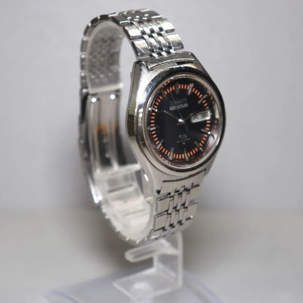Serviced 1971 SEIKO 5 ACTUS Seiko Five Actus SS Matte Black Dial Ref.6106 7490
