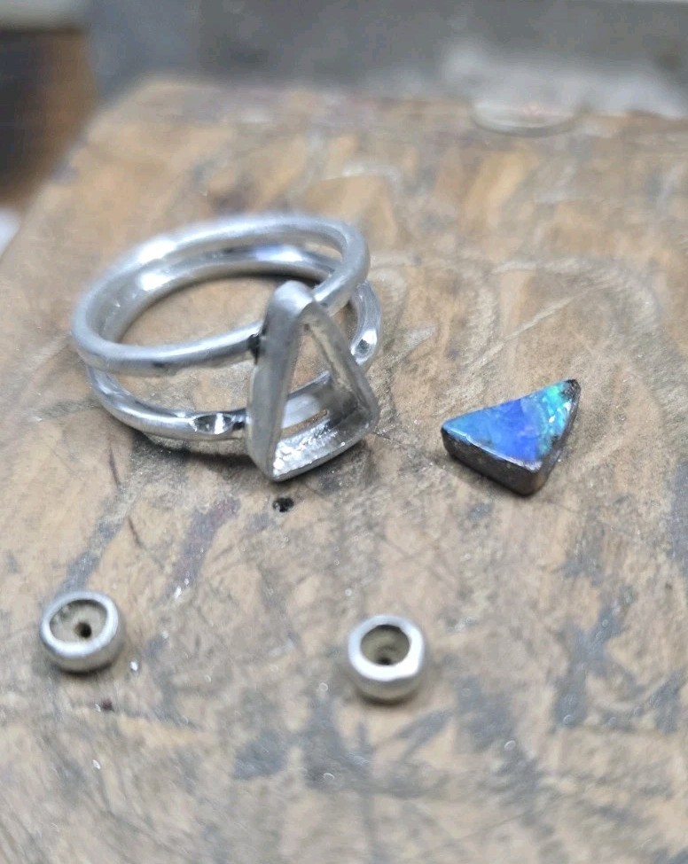 Australian Made Boulder One Off Opal 925 Sterling Silver Ring Unique