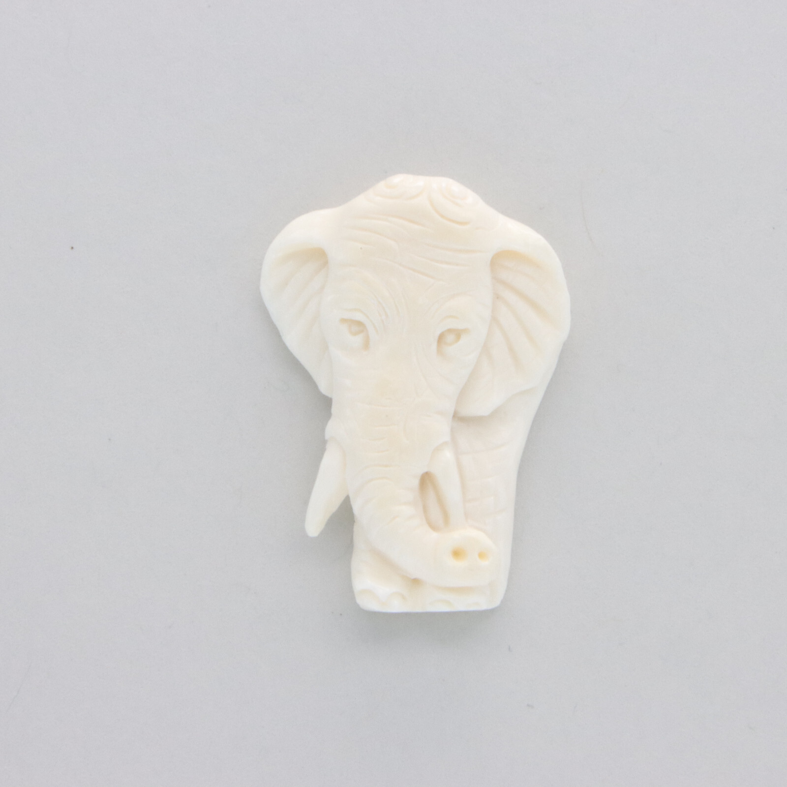 Hand Carved Water Buffalo Bone Elephant Pendant