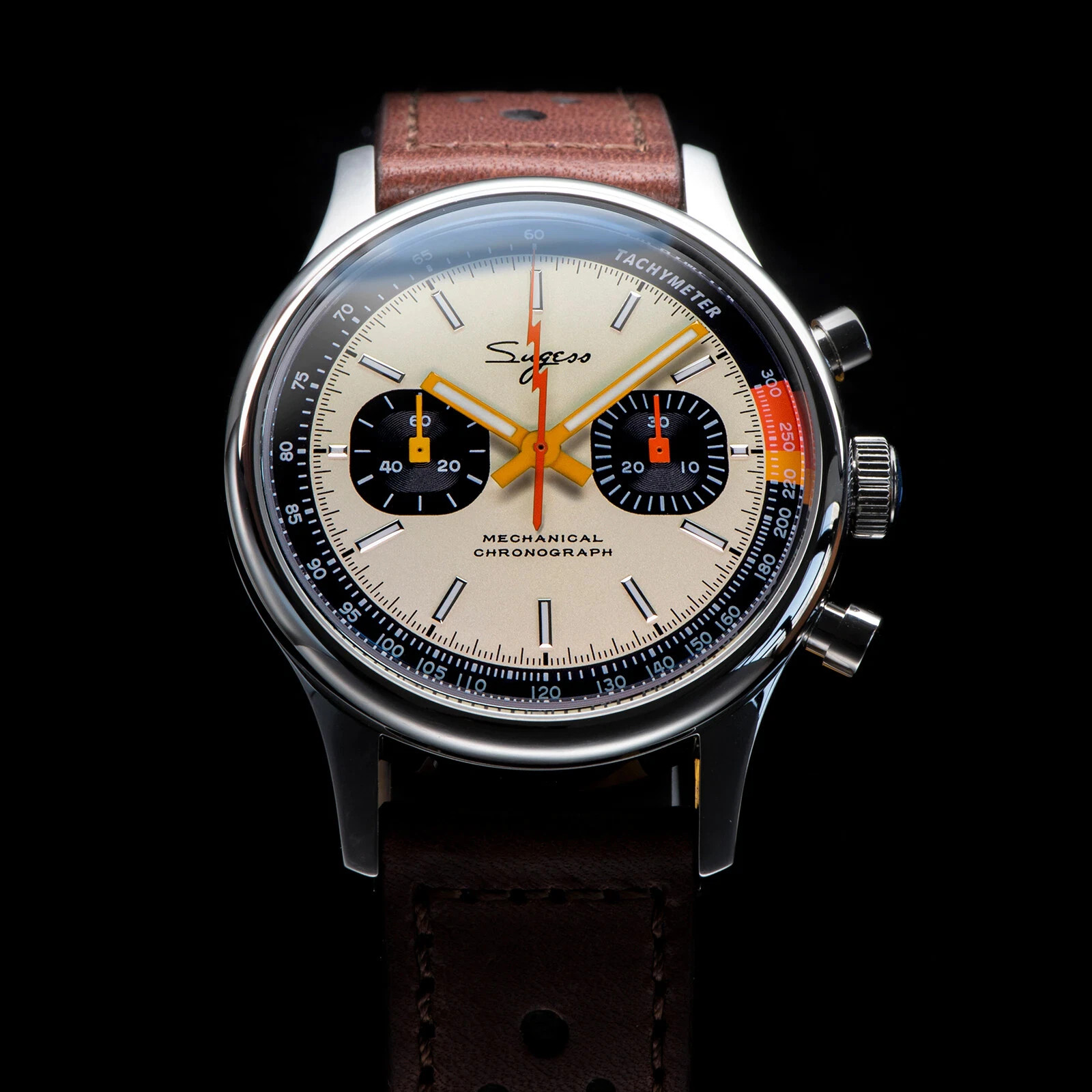 New Seiko SEAGULL 1963 Sugess SWAN NECK Exhibition Chrono Mens Watch Luminous