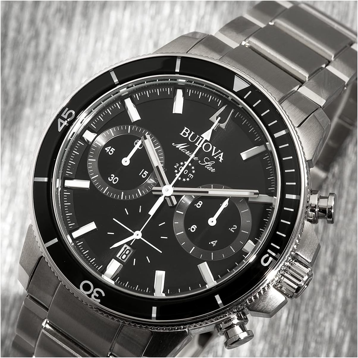Elegant Men’s Marine Star 6-Hand Chronograph with Black Dial – Nautical Style