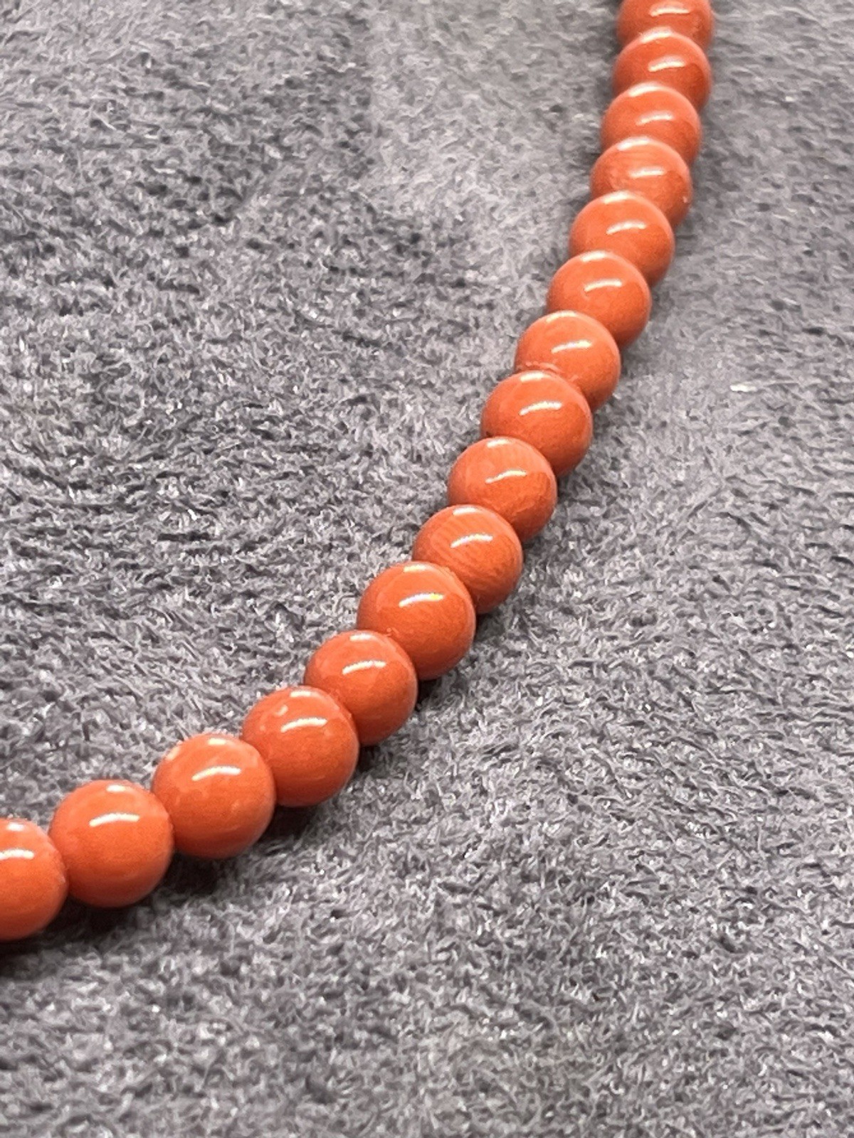 Natural Mediterranean Coral Necklace 5mm With 18kt Clasp – Handmade
