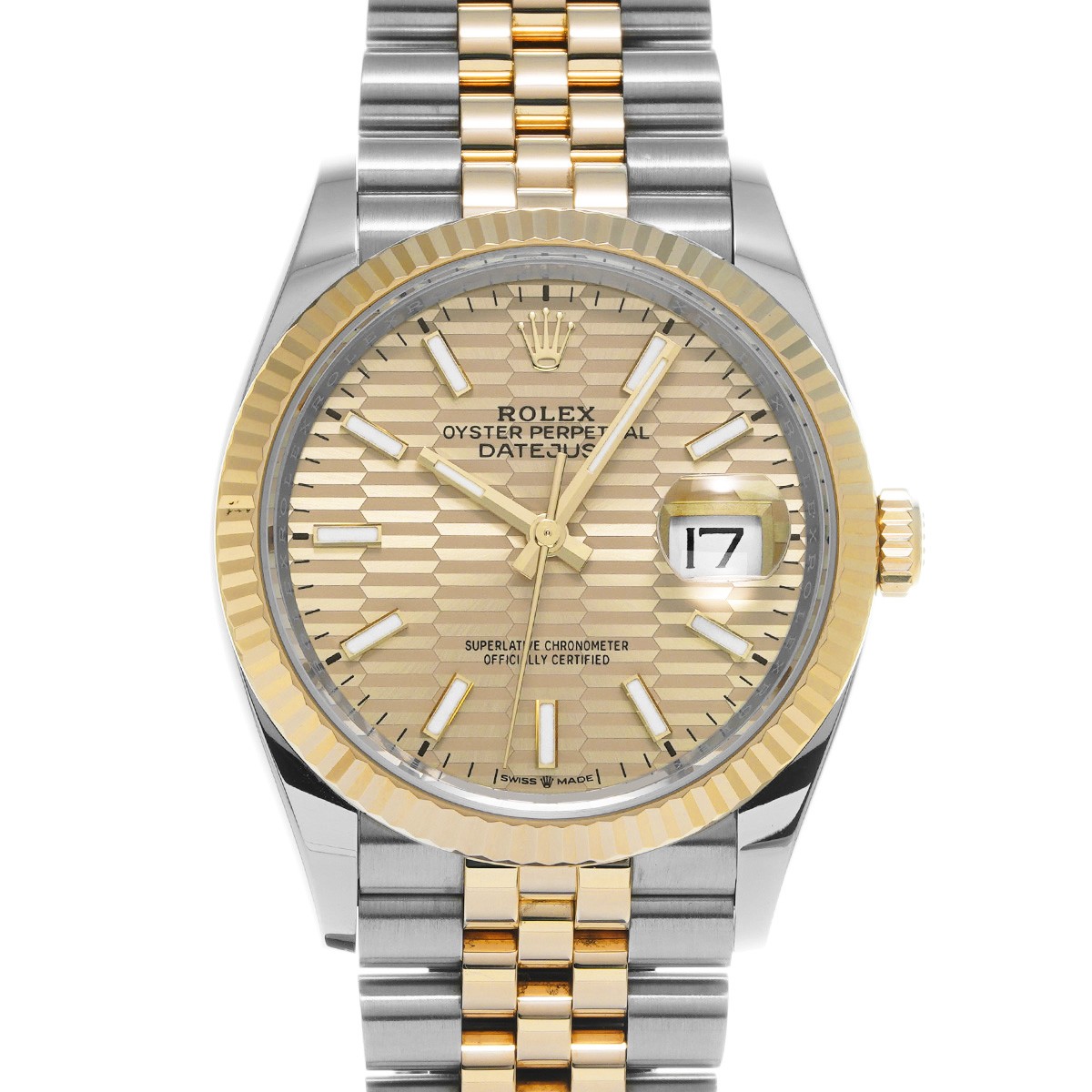 ROLEX Datejust 126233 Golden Fluted Motif WATCH 695958