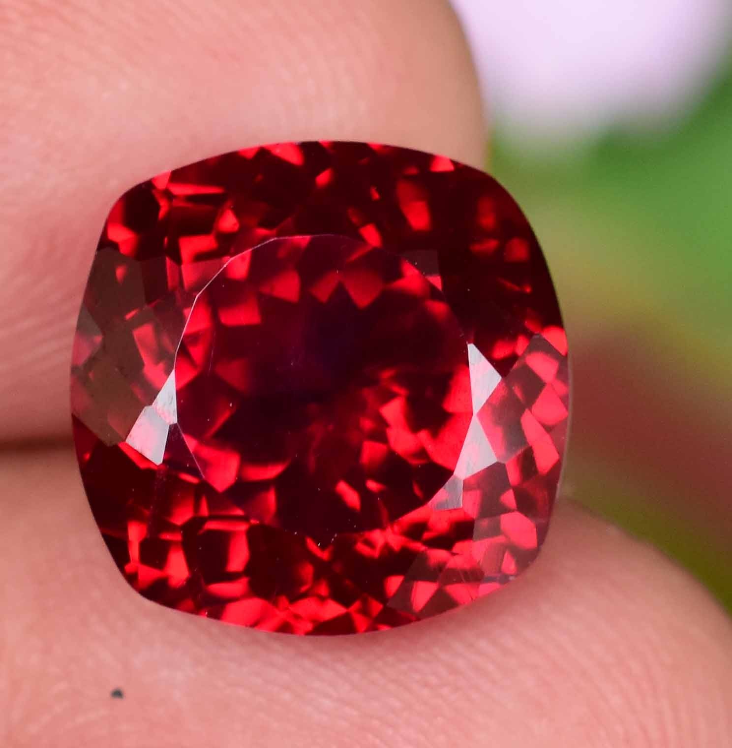 11.40Ct Natural Myanmar Red Spinel Certified Cushion Cut Flawless Loose Gemstone