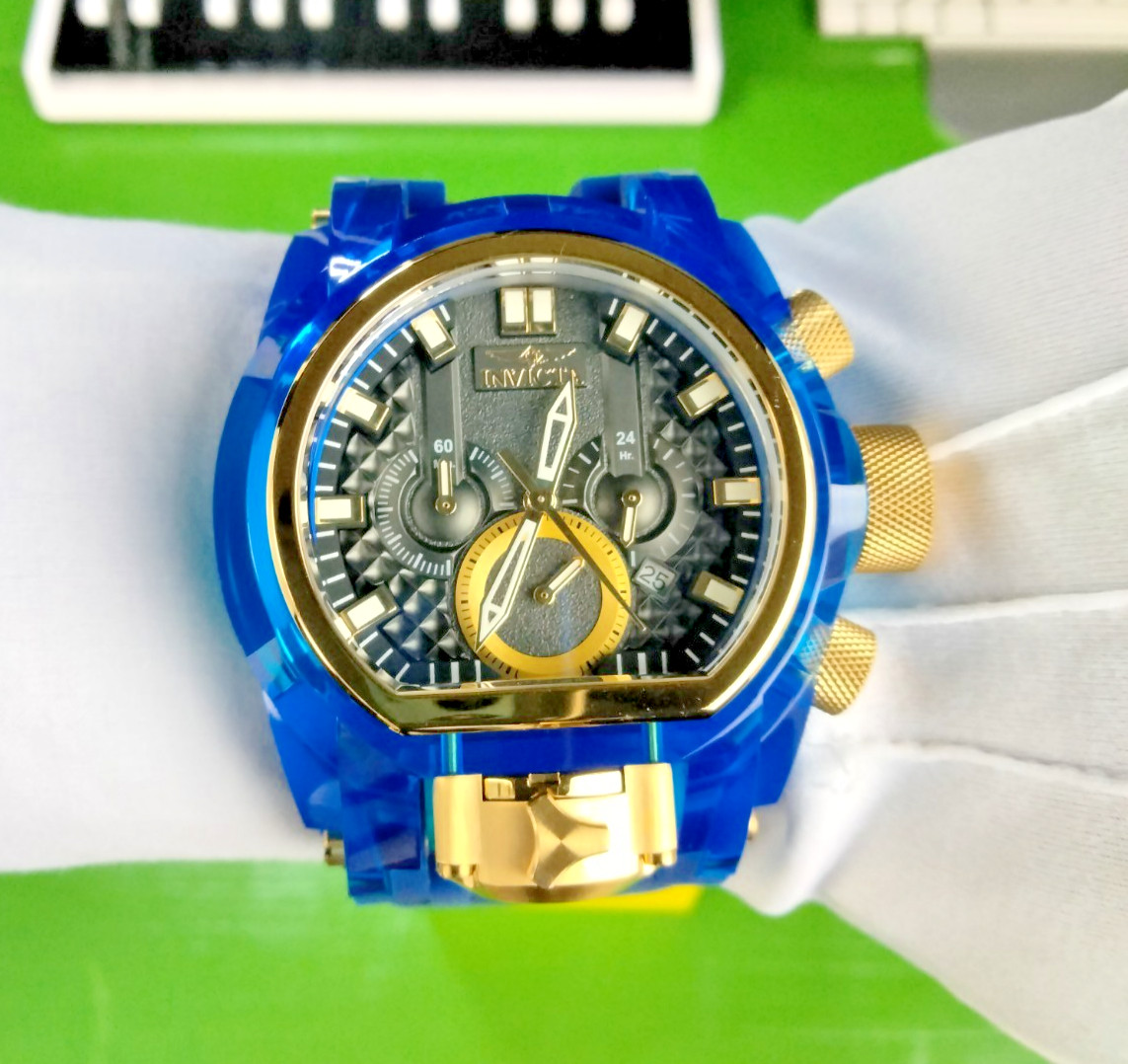 Invicta Bolt Zeus Magnum 46476 52mm Blue Gold Chronograph Watch