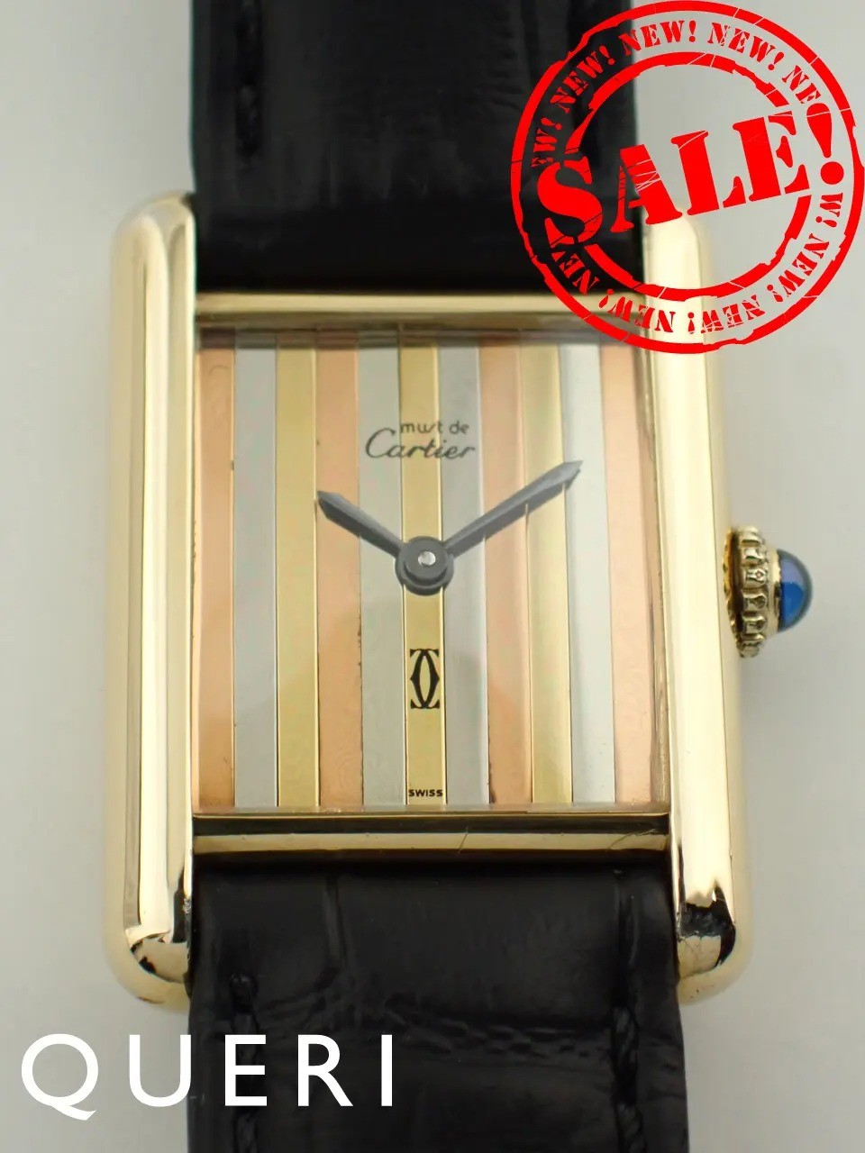 Cartier Must Tank Trinity SM Vintage Vermeil Quartz Ladies Watch Classic Rare