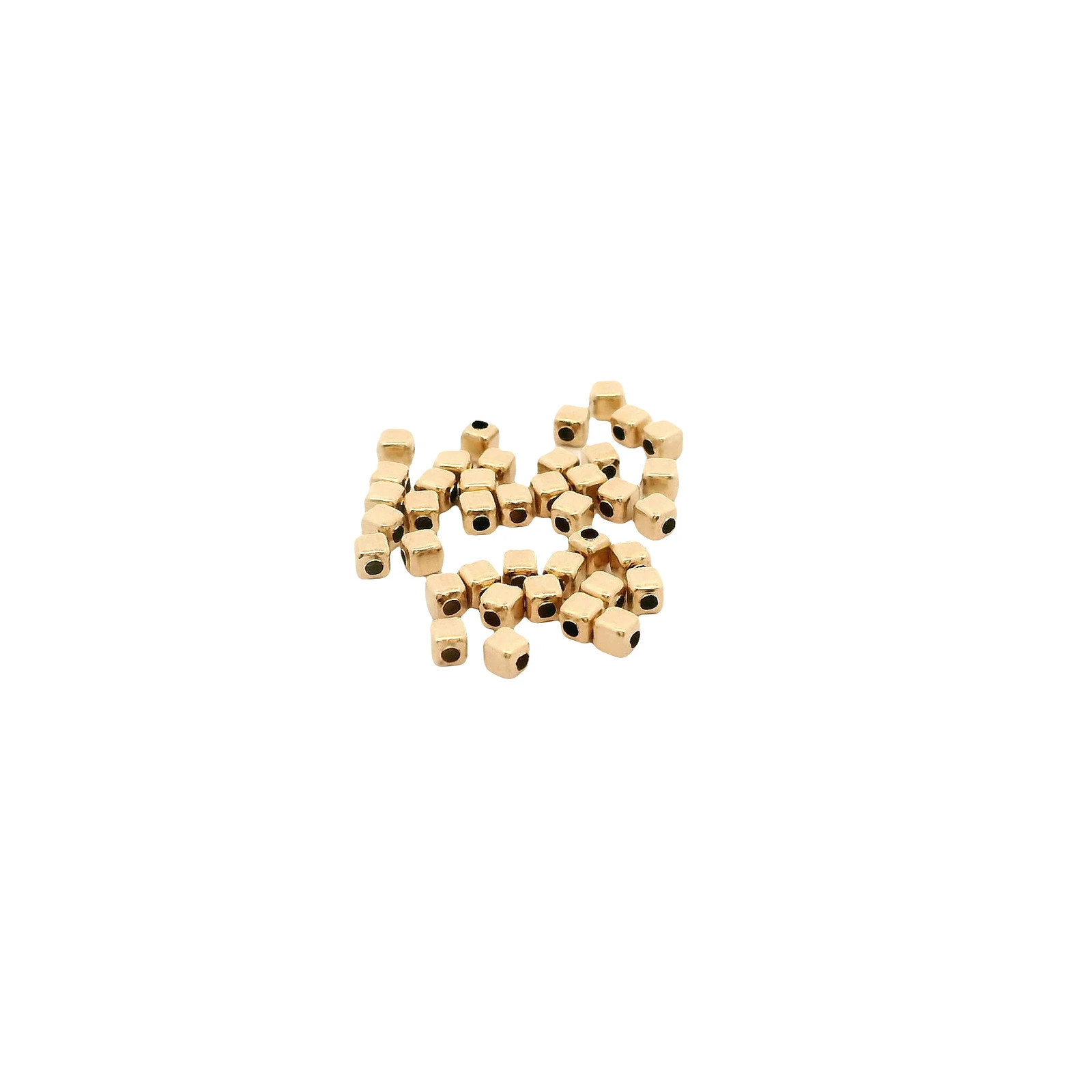 14K Gold Filled Seamless Faceted Square Beads (2mm, 3mm, 4mm) – 10-40 pcs