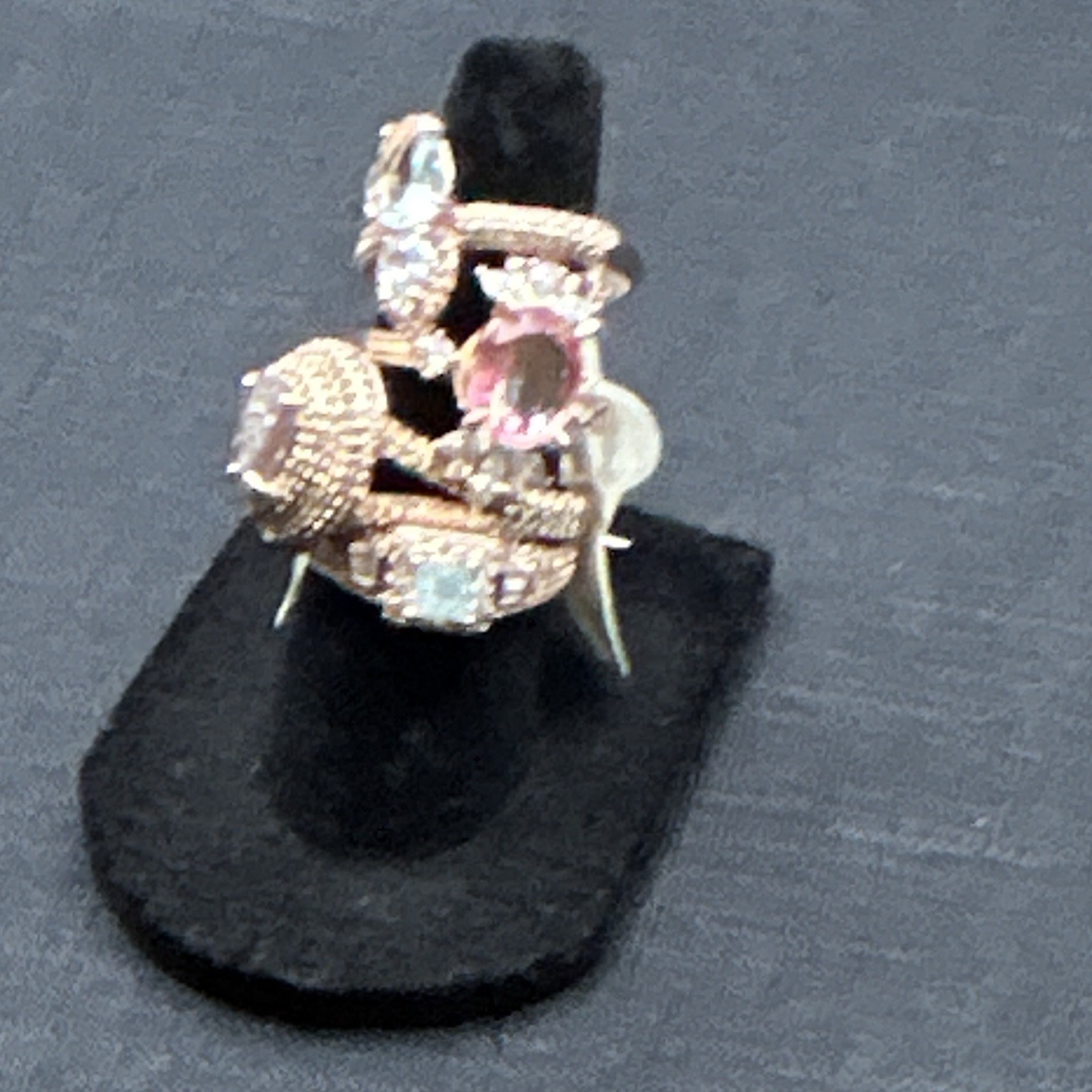 Ring Bomb Party Lot: Size 6 /6.5 Rose Gold Plated Cocktail Statement Stack 4pc