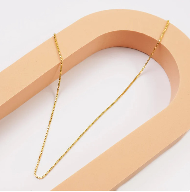10kt Yellow Gold 24″ Classic Box Link Pendant Chain/Necklace 1MM 3.3 Grams