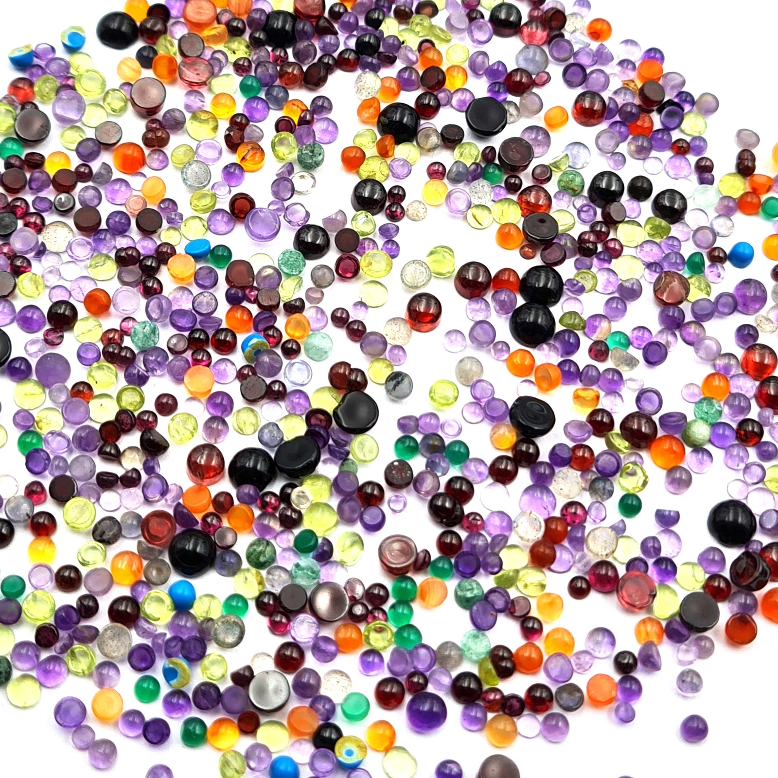 Natural Multi Stone Mix Size Round Cabochon Loose Gemstone Lot 100 Pcs 2-5 MM