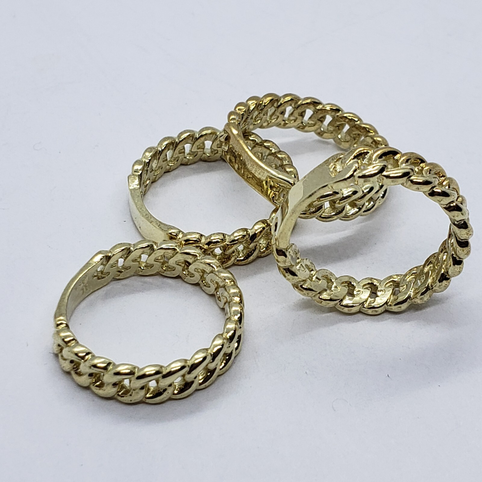 Authentic 10K Yellow Gold Fixed Chain Ring Quality Workmanship 5mm Size 6 to 10