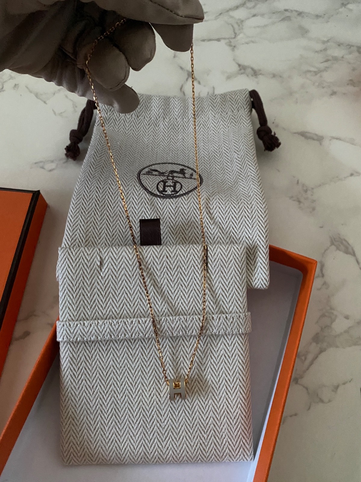 New Authentic Hermes Mini Pop H Pendant Necklace Accessory Jewellery Jewelry