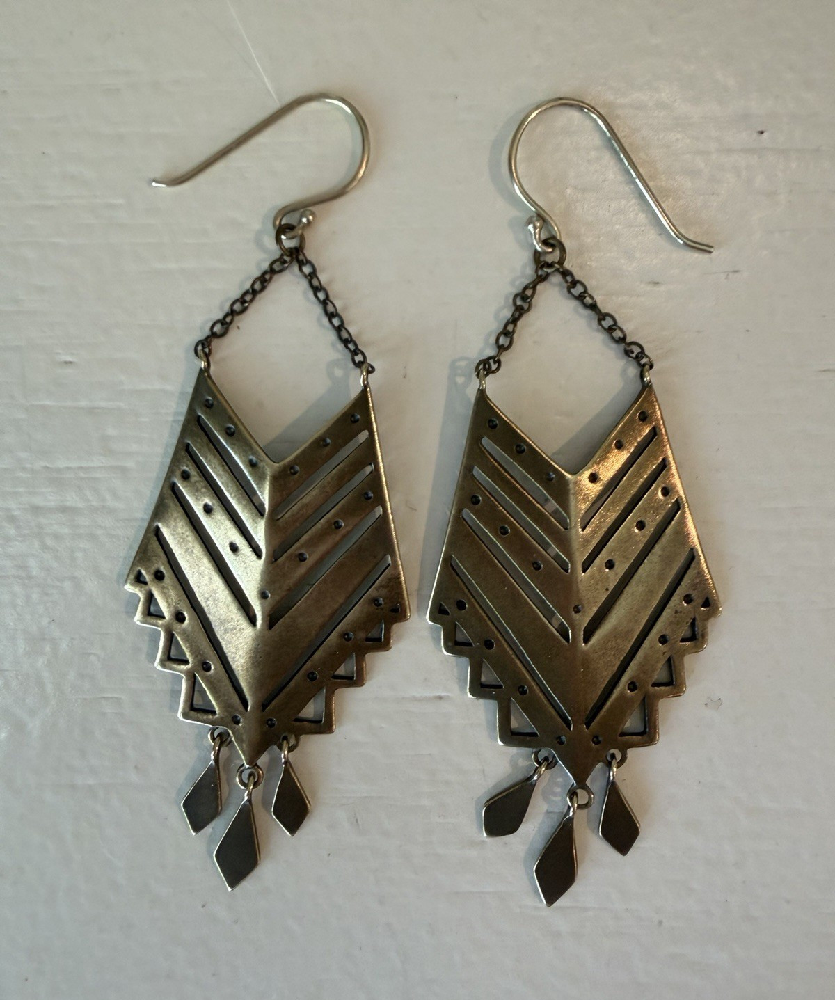 Silpada Retired Brass Geometric Earrings
