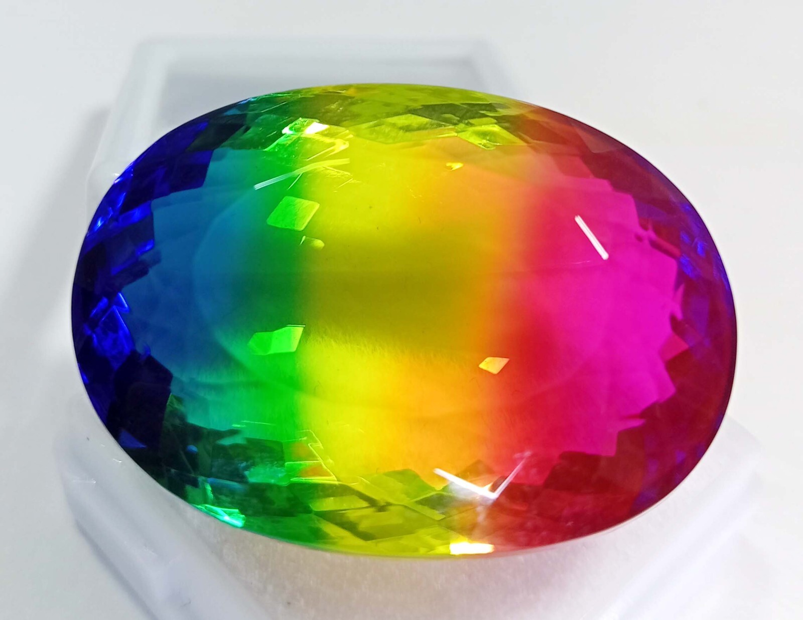 Oval Cut Natural 80-81 Ct Tourmaline Bi-Colour Loose EGL Gemstone KH447