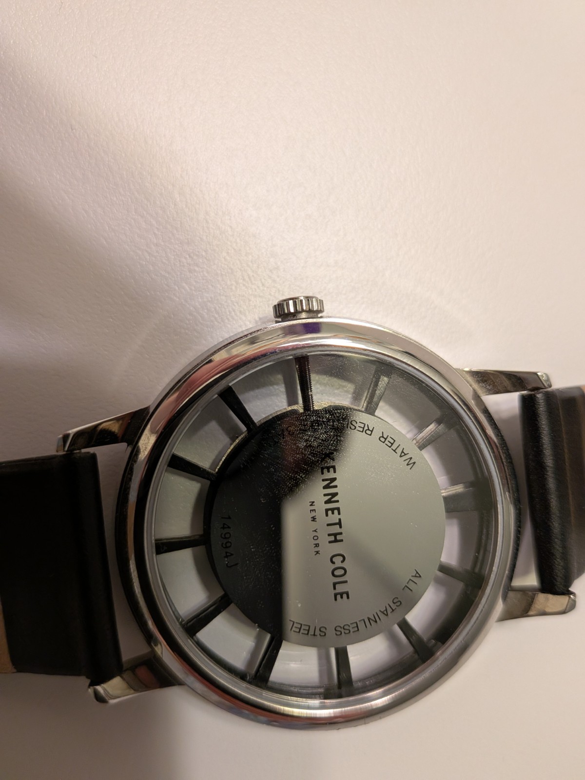 Kenneth Cole Unisex KC14994001 Transparent , See-Thru Silver White Dial Watch