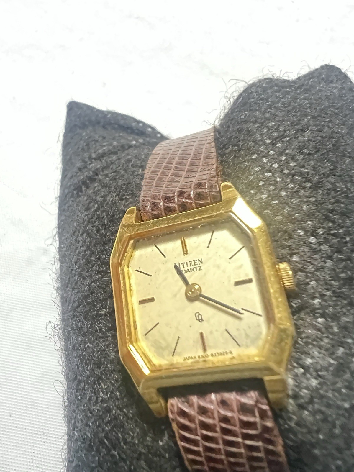 citizen vintage quartz2931-291892,Octagonal Ladies Dress Watch, Brown Lizard Ban