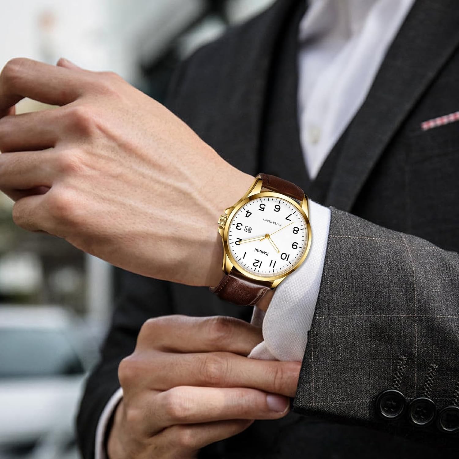 Watch for Men, Fashion Minimalist Wrist Watch Waterproof Quartz Analog Date with