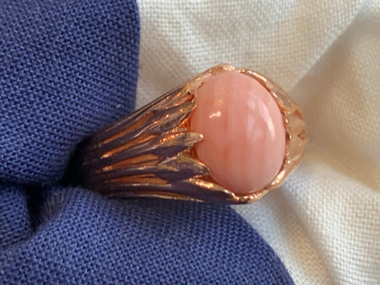 Sterling Silver D’Joy Ring 4.82g Jewelry Size 8 Angel Skin Coral Look *READ*