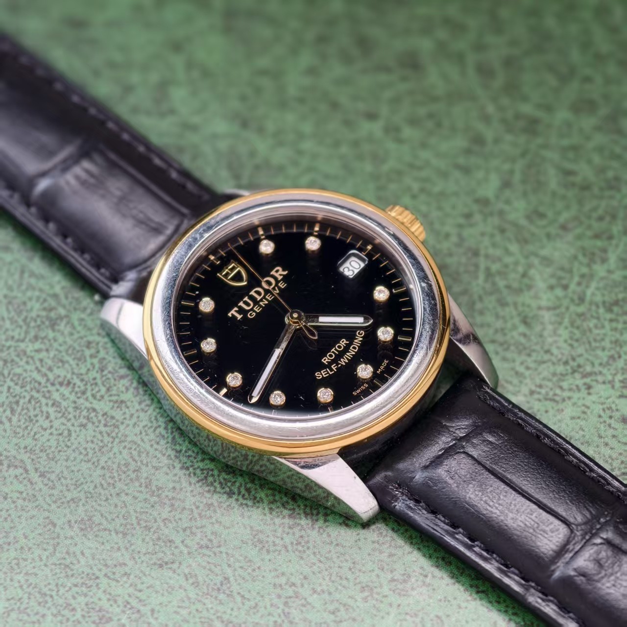 Tudor Black Dial Glamour M55003-0037 Men’s Watch Automatic 35.8mm Date Gilding