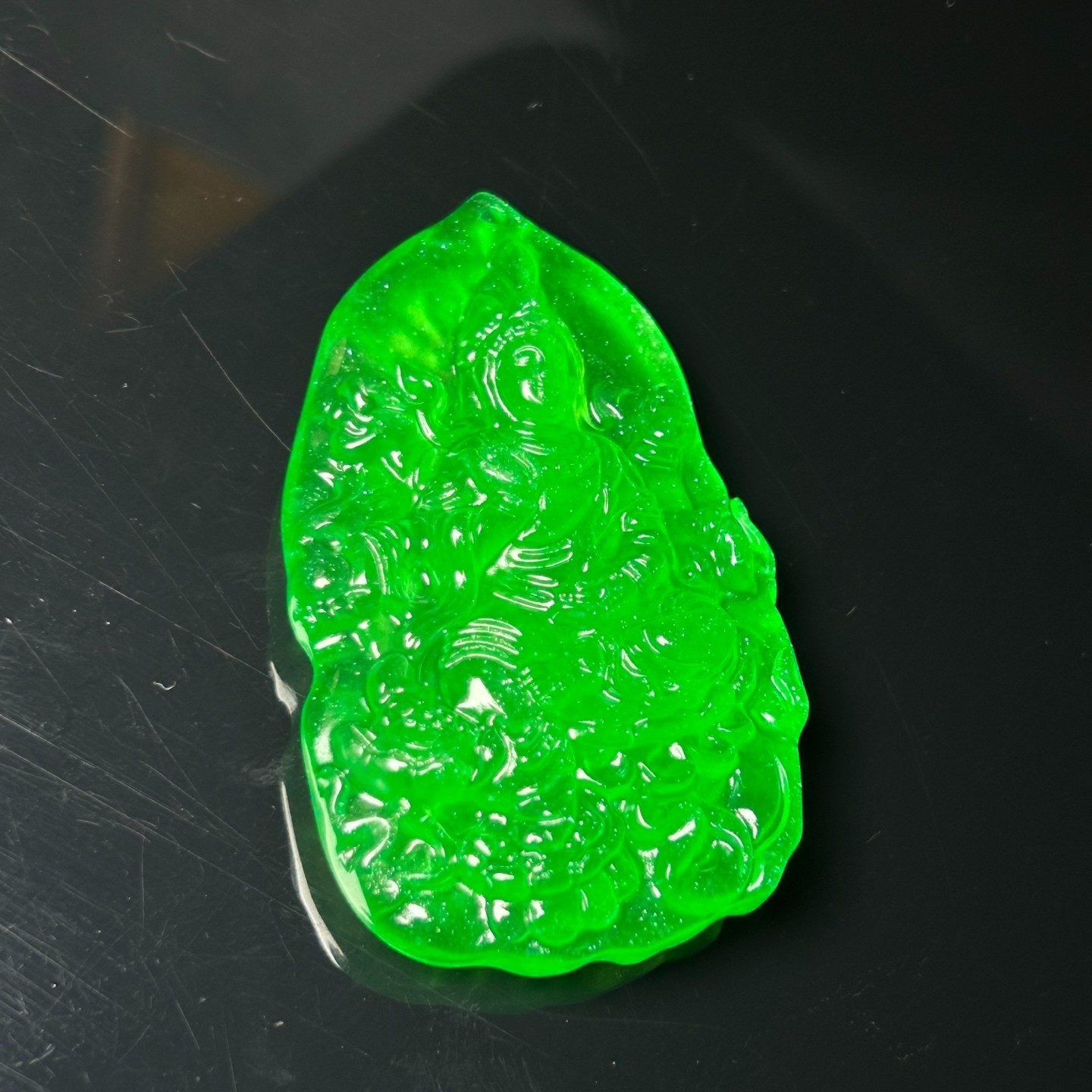 Natural ice Burmese Jade Jadeite Carved dragon kwan-yin lucky Pendant&Necklaces