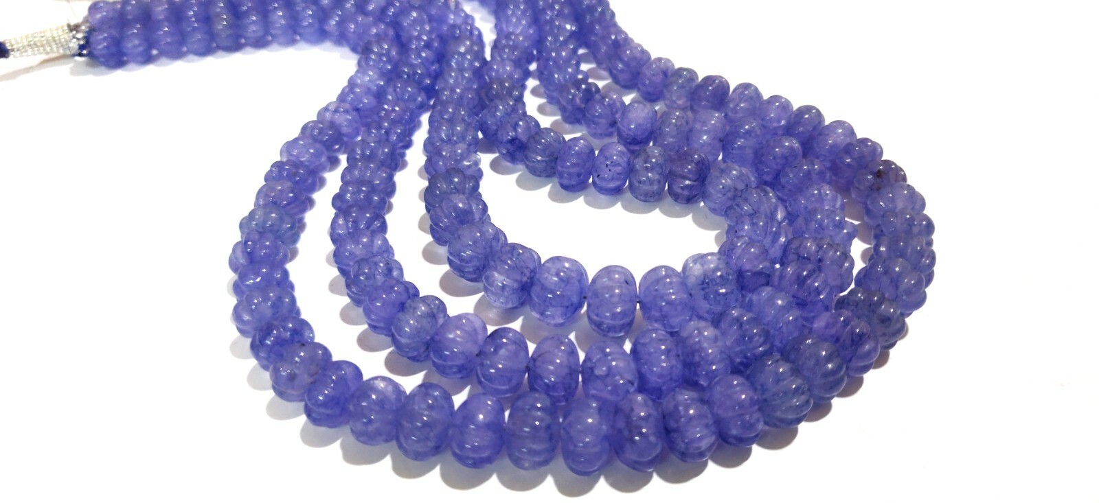 Tanzanite Hand carved Watermelon 6 to 8mm Pumpkin Quartz Beads