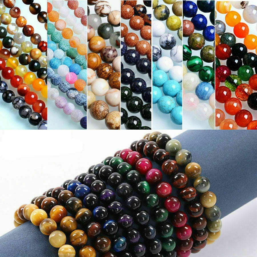 Wholesale Natural Gemstone Round Spacer Loose Beads 4MM 6MM 8MM 10MM 12MM